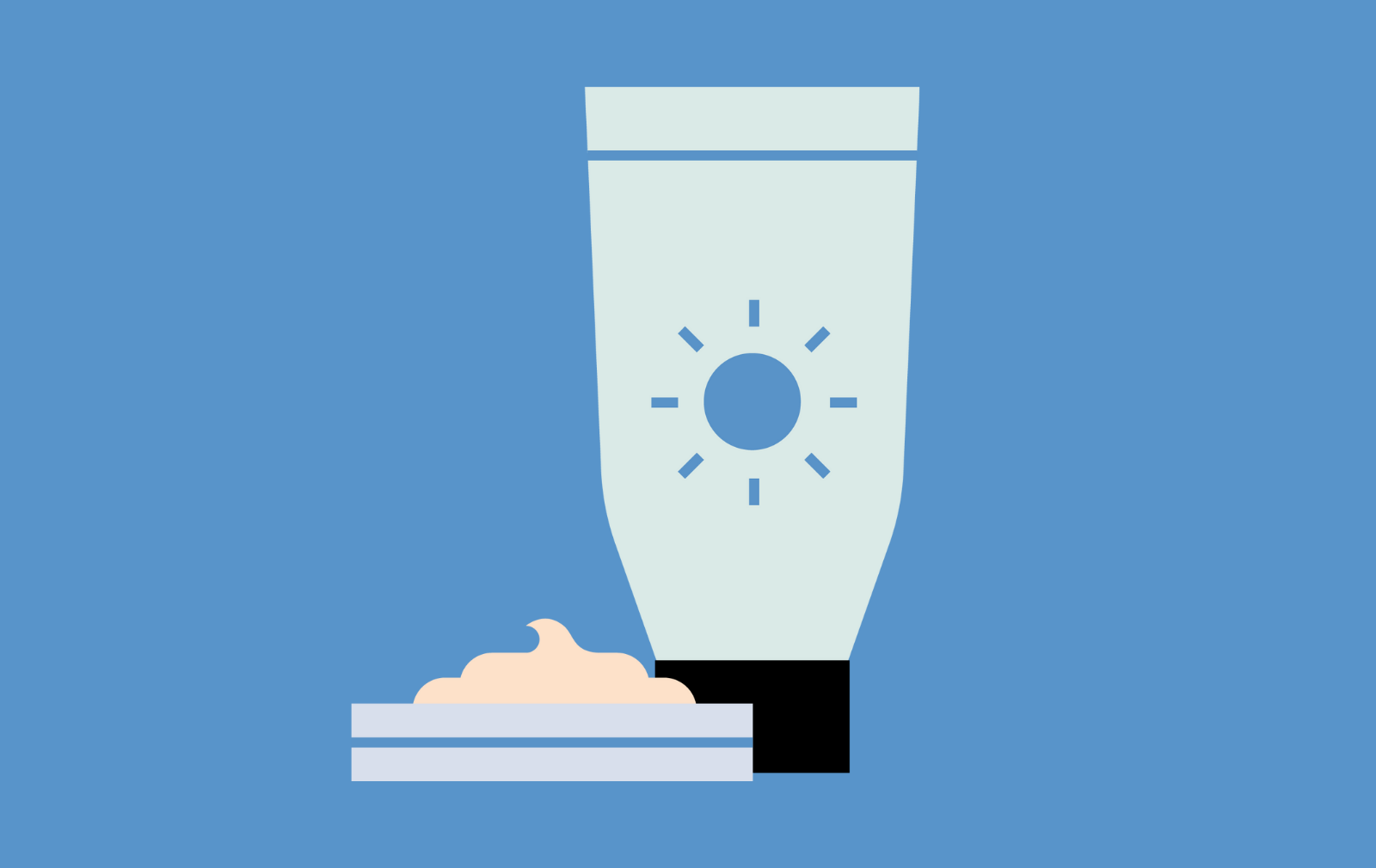 Illustration of sunscreen packaging