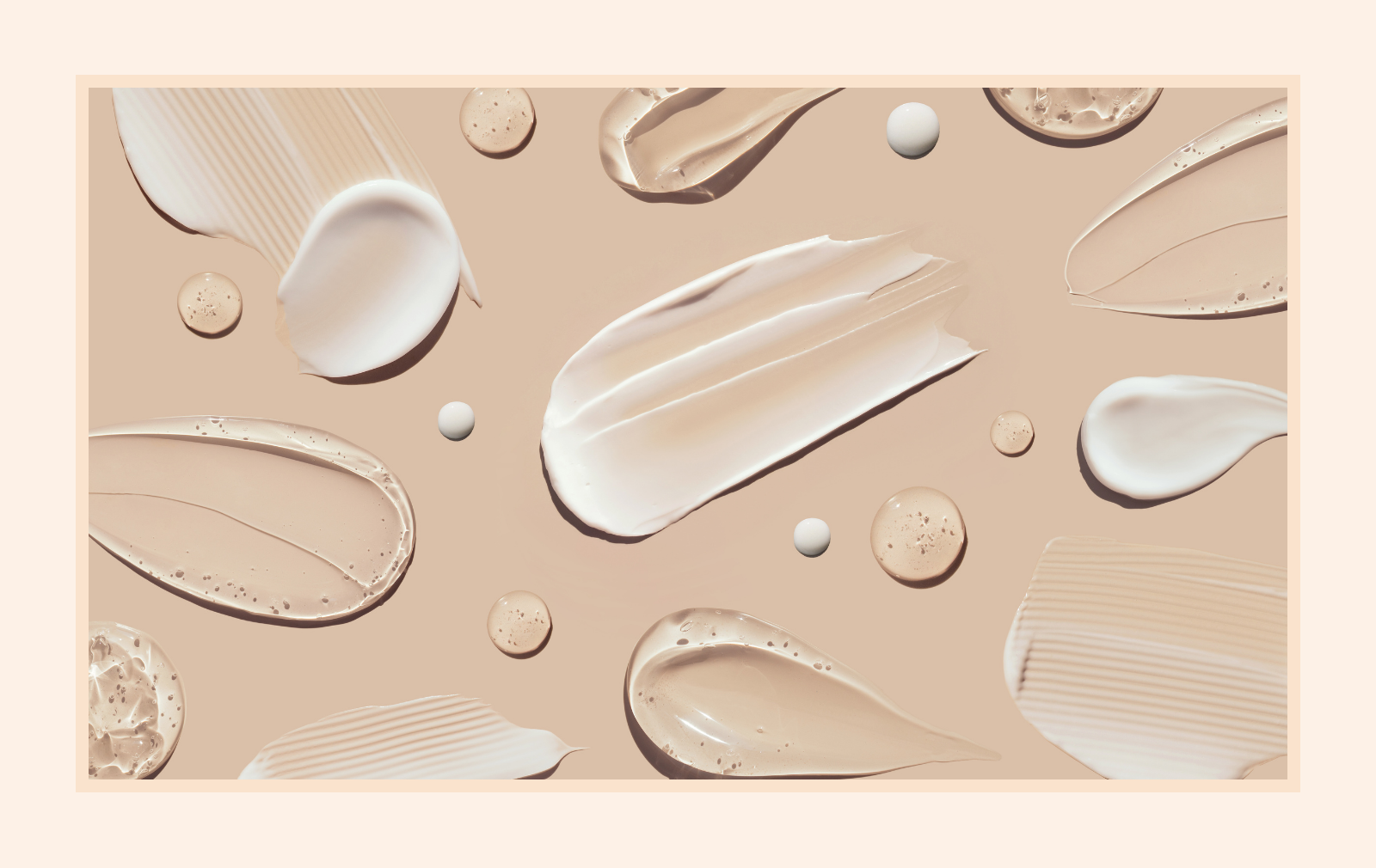 a collections of smears of gels, creams and foams 